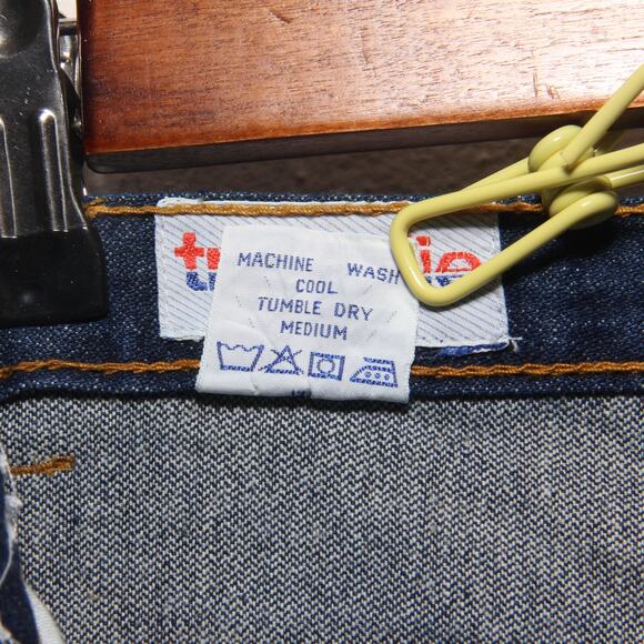 Vintage Tres Jolie Denim Skirt Size 9/10 Cotton Front slit NEW - Picture 7 of 7